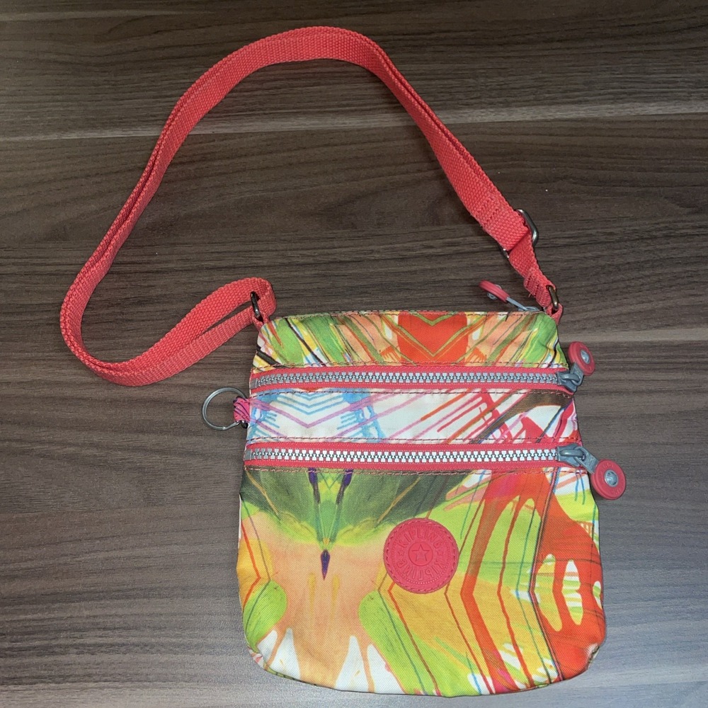 Kipling 8x7" Multicolor Crossbody Or Shoulder Bag with Dual Zipper Compartments - Picture 2 of 9